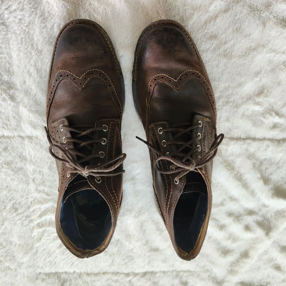 Sketchers Mark Mason Leather Wing Tips Men's Size 10.5 Weathered & Loved